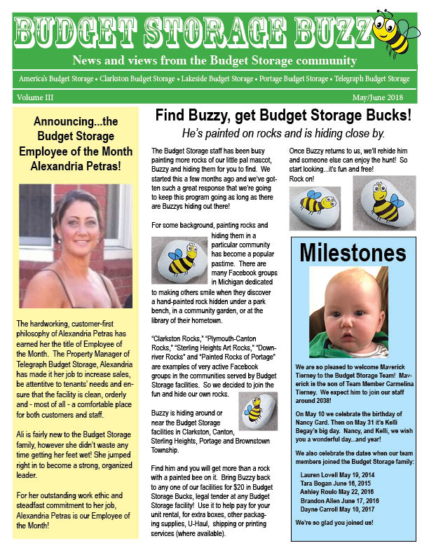 Budget Storage Buzz May June