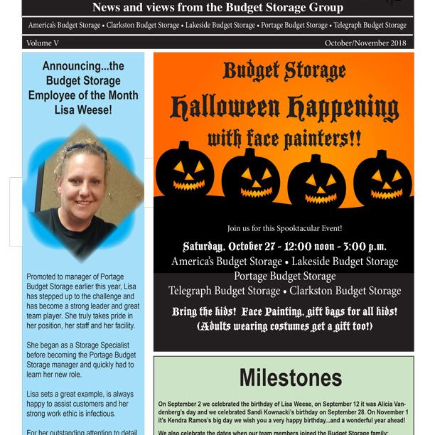 Budget Storage Buzz Oct Nov 2018 1
